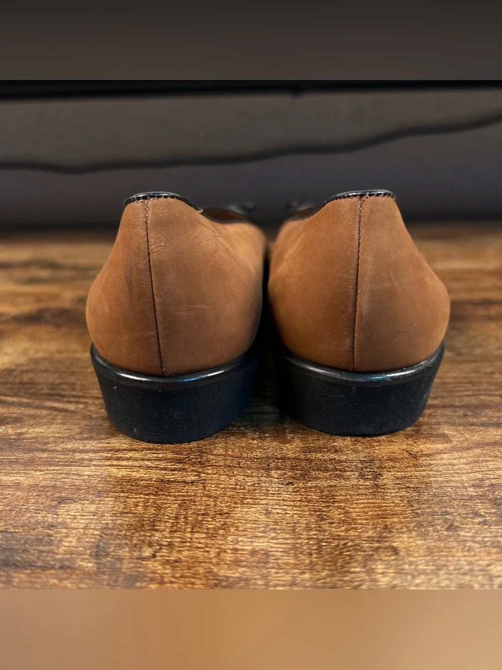Salvatore Ferragamo Loafers Brown Black‎ Trim Big Girl Kids 4.5